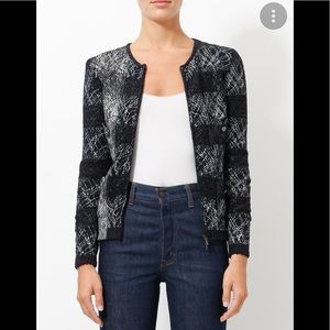 Alberto Makali Black & White Knit Sweater Jacket Size M